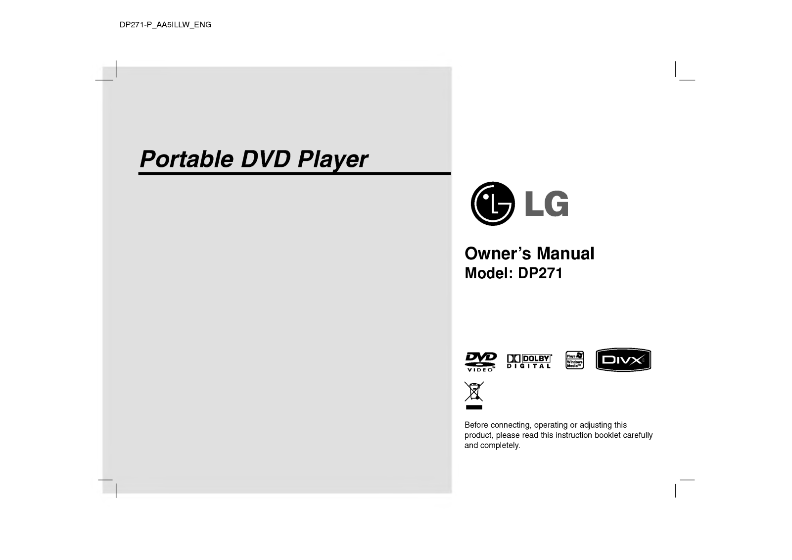 Lg DP271 Owners Manual