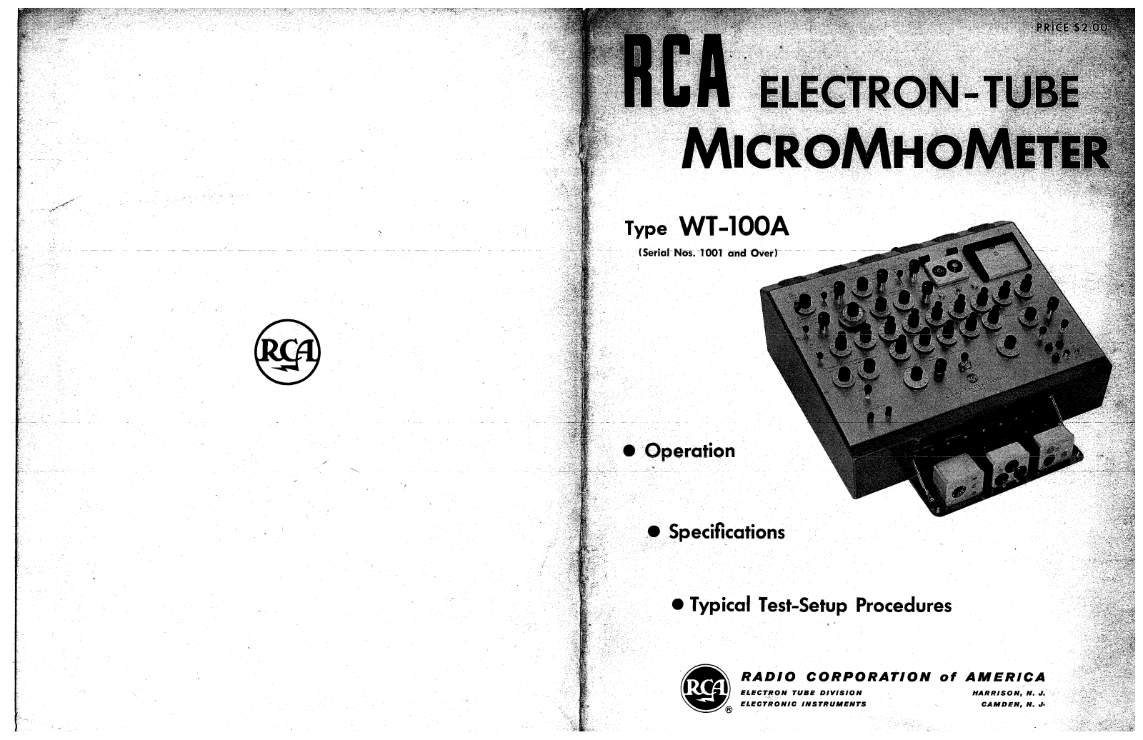 RCA WT-100A User Manual