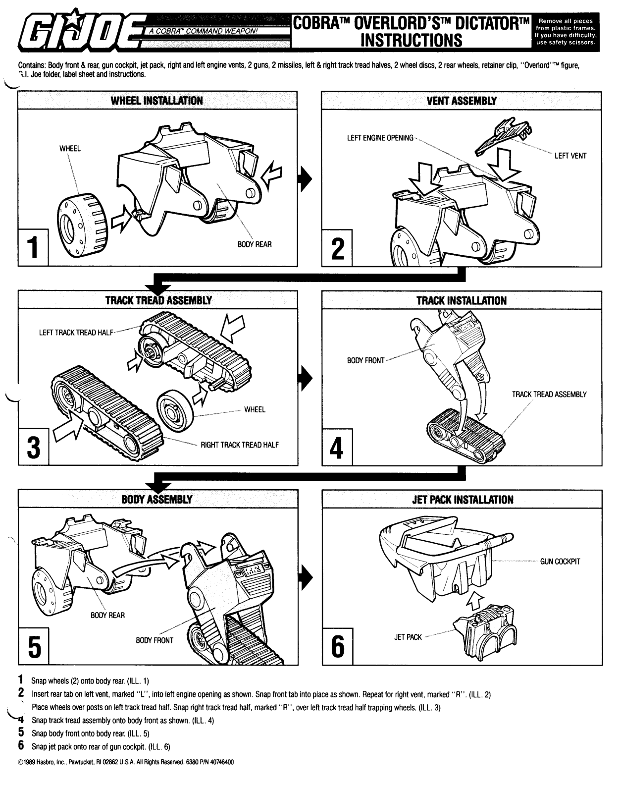 HASBRO GIJoe Cobra Overlord's Dictator User Manual