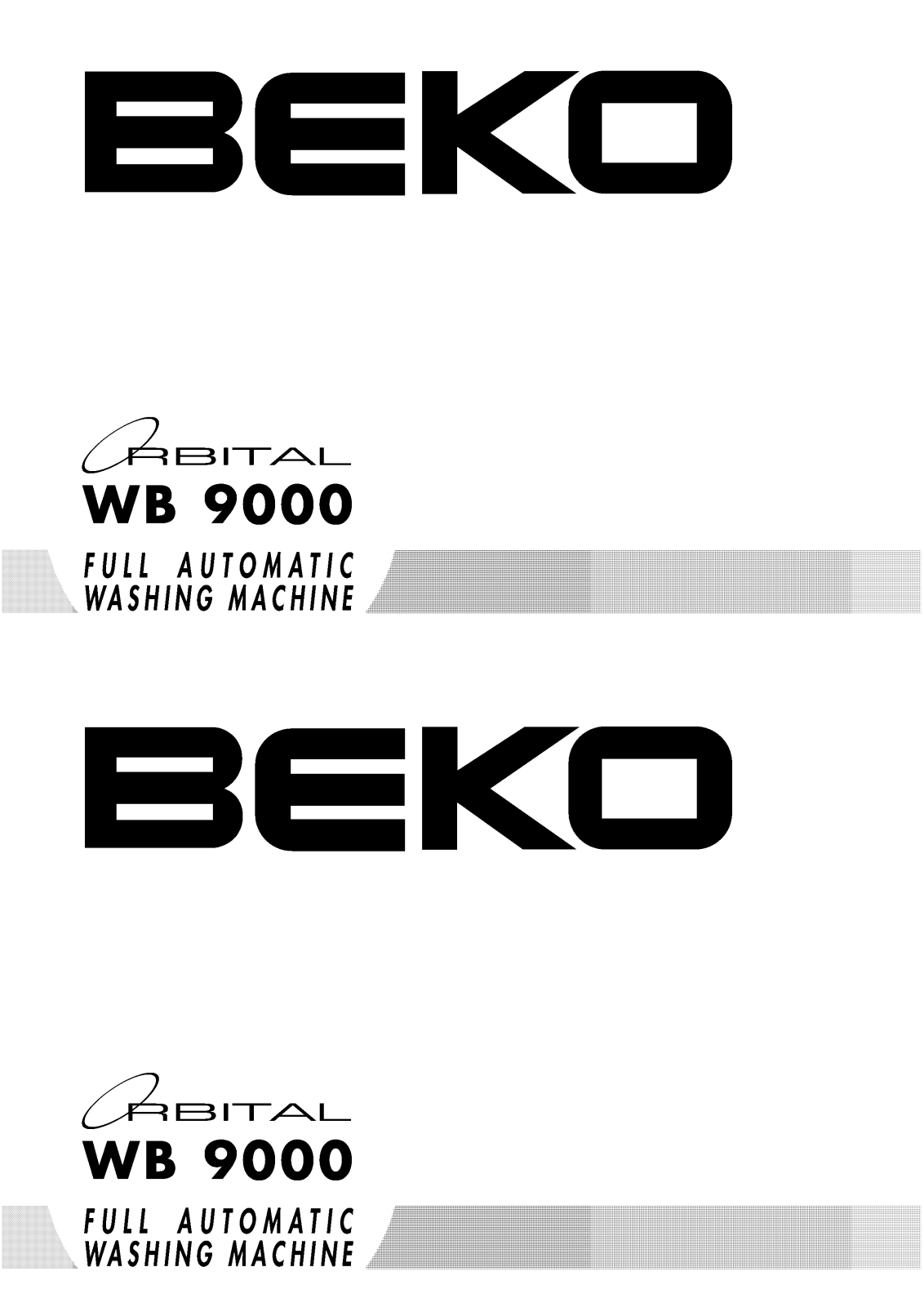 Beko WB9000 User manual