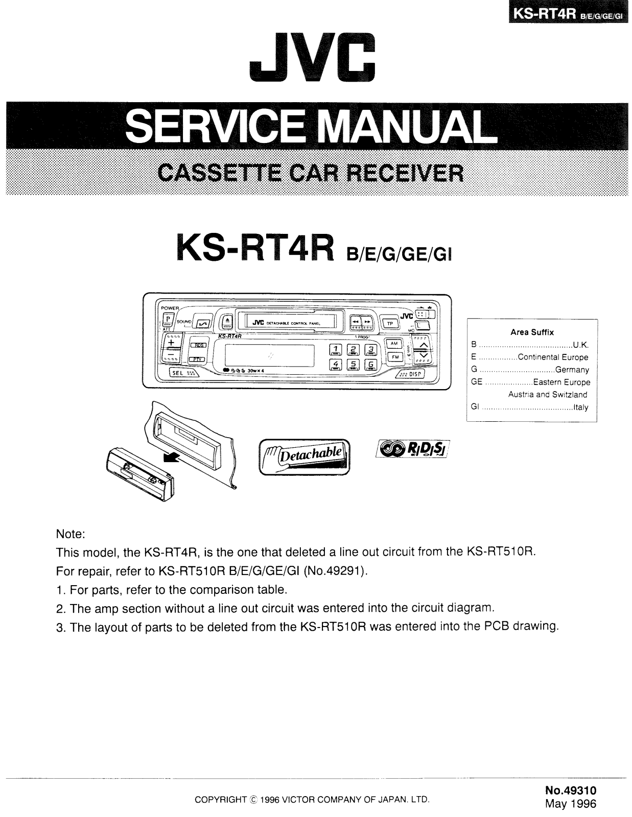 JVC KS-RT4RB, KS-RT4RE, KS-RT4RG, KS-RT4RGE, KS-RT4RGI Service Manual