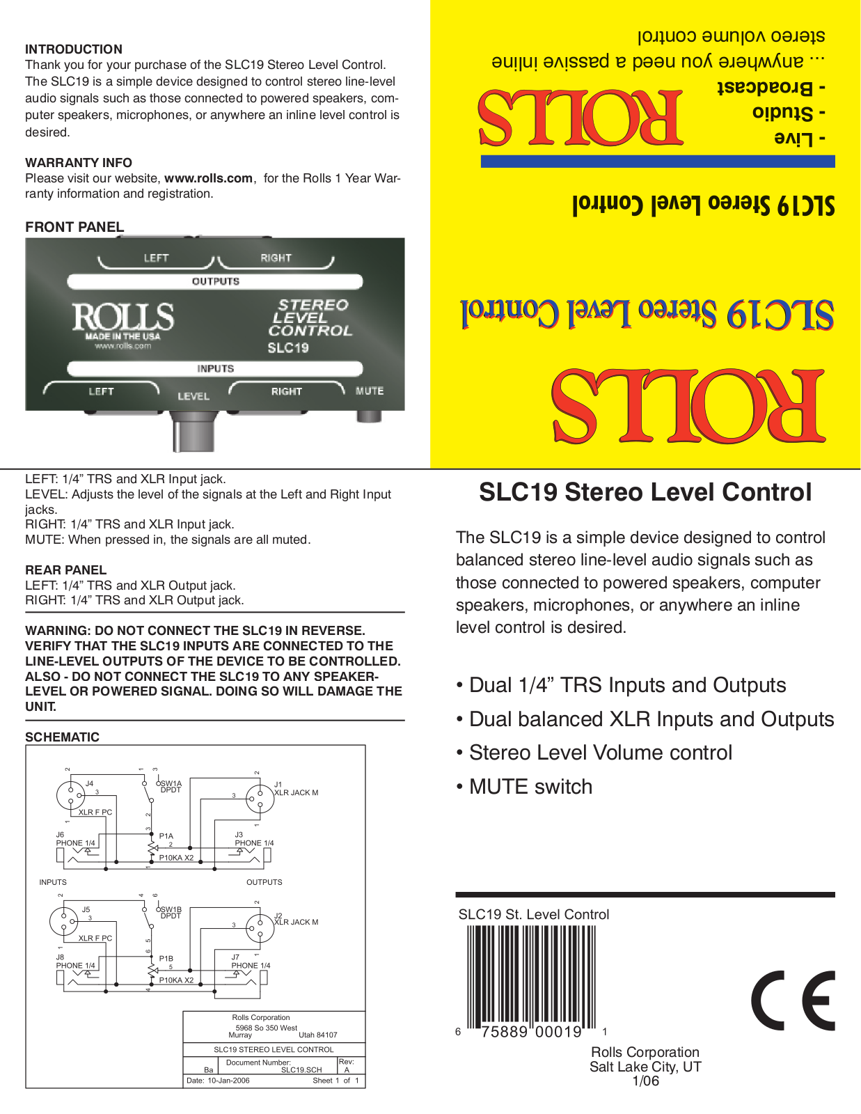 Rolls SLC19 User Manual - ManualMachine.com