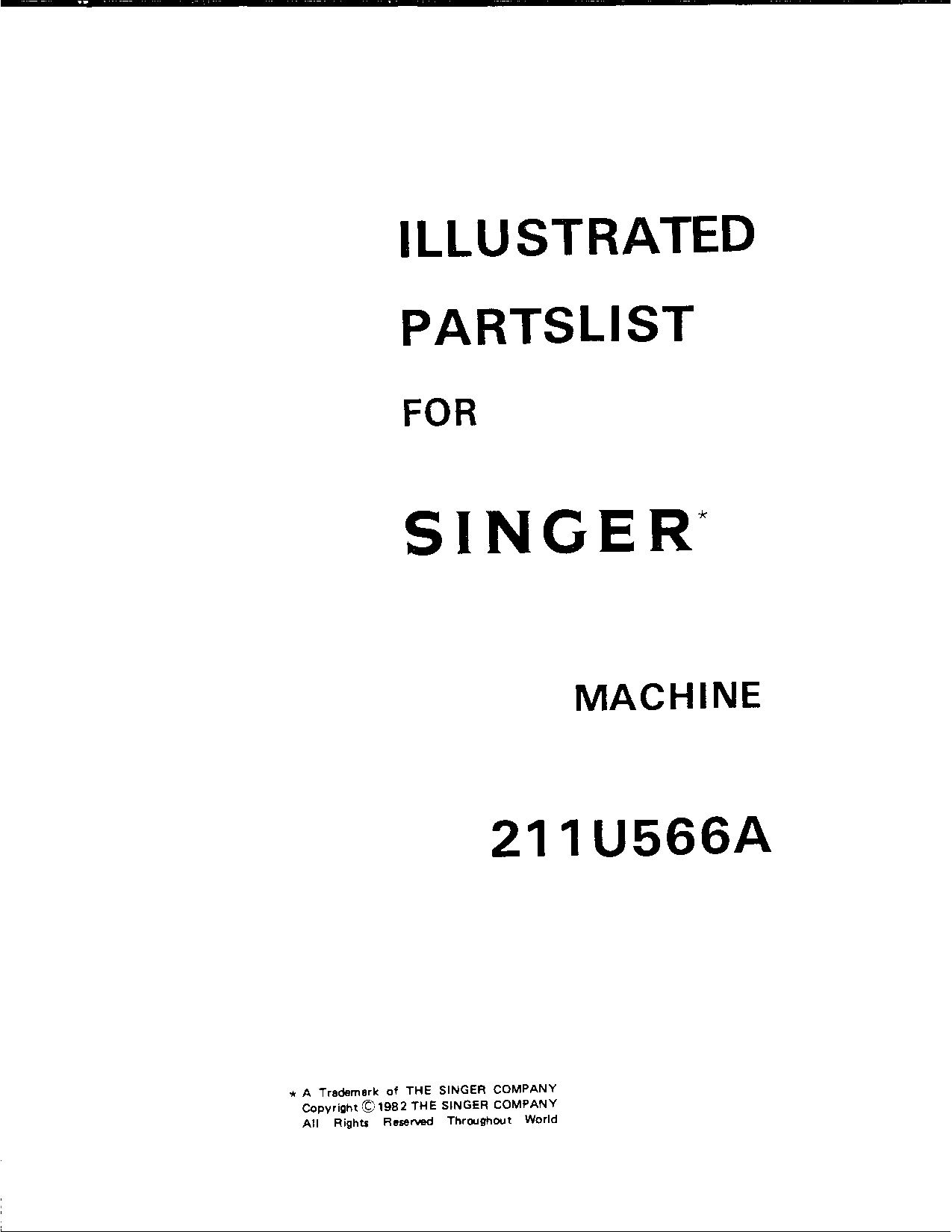 Singer 211U566A User Manual