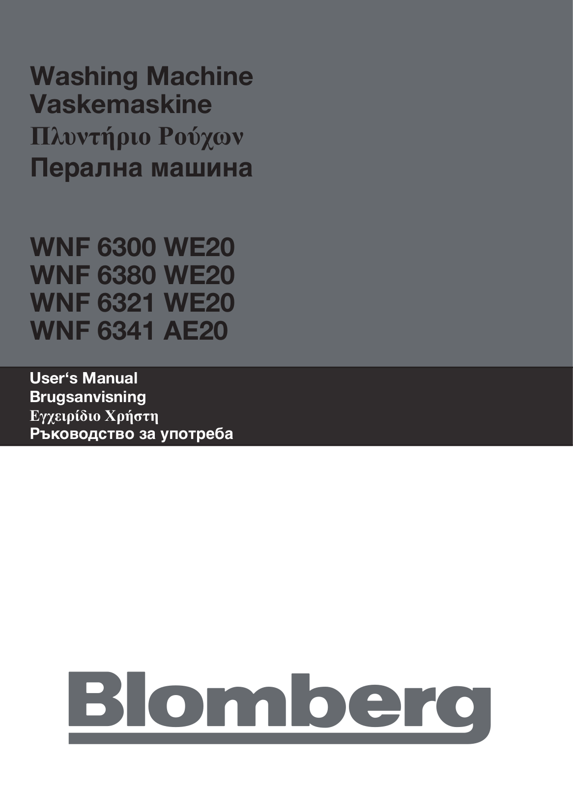 Blomberg WNF 6380 WE20 User Manual