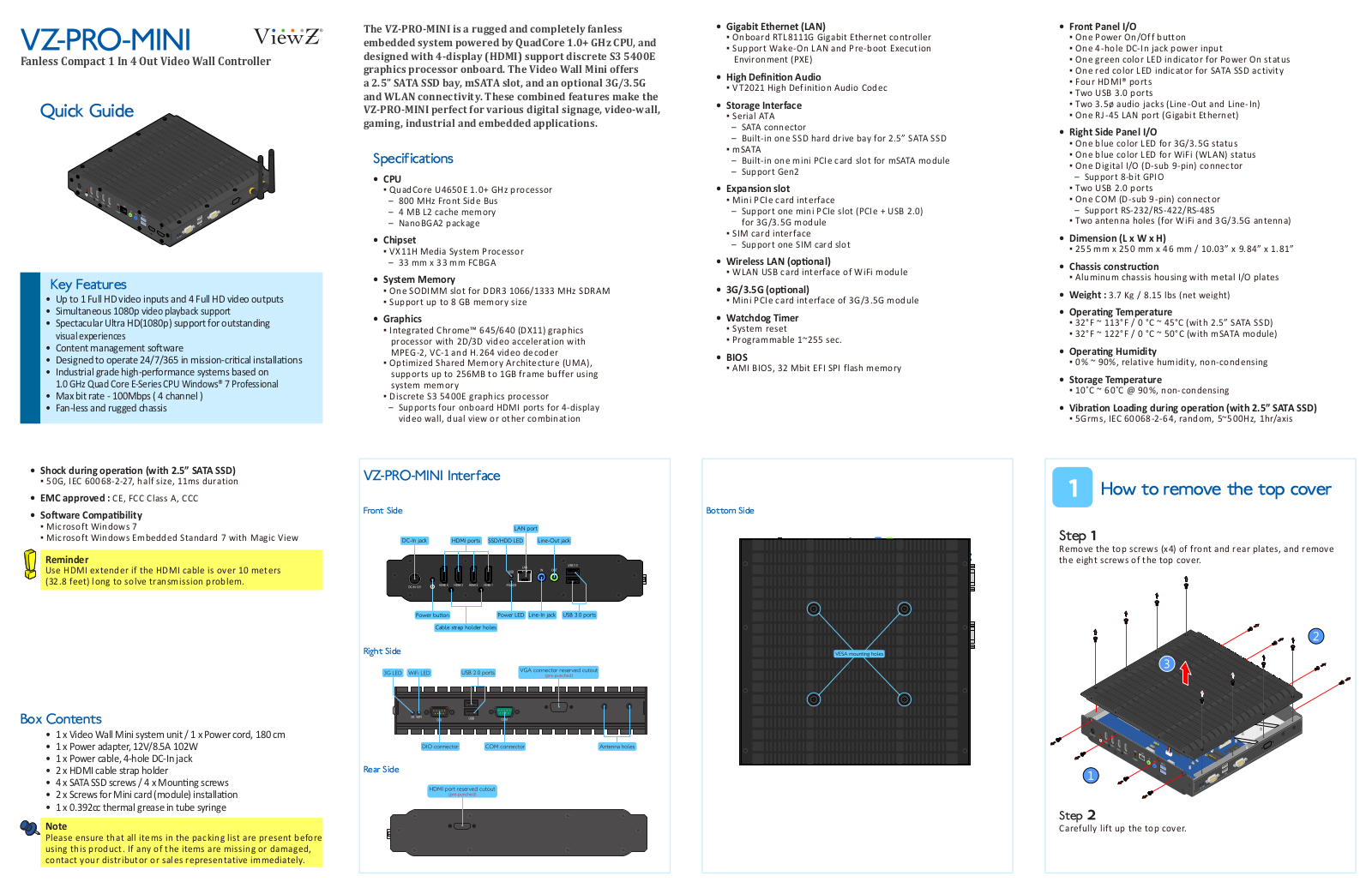 ViewZ VZ-4KVW-49UNB Quick Guide