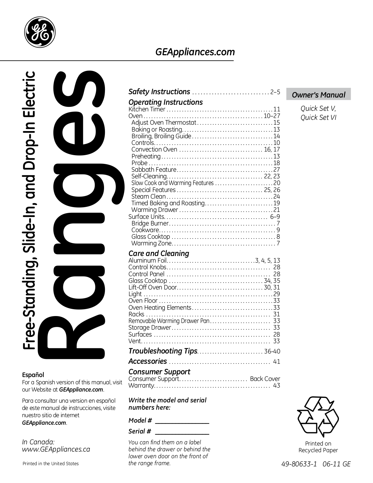 Whirlpool GGE388LXB User Manual