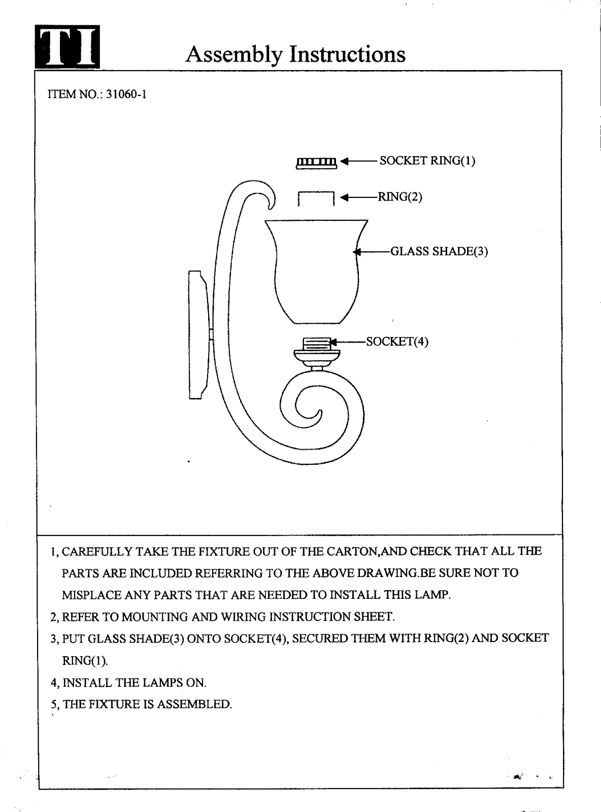 Triarch 31060-1 User Manual