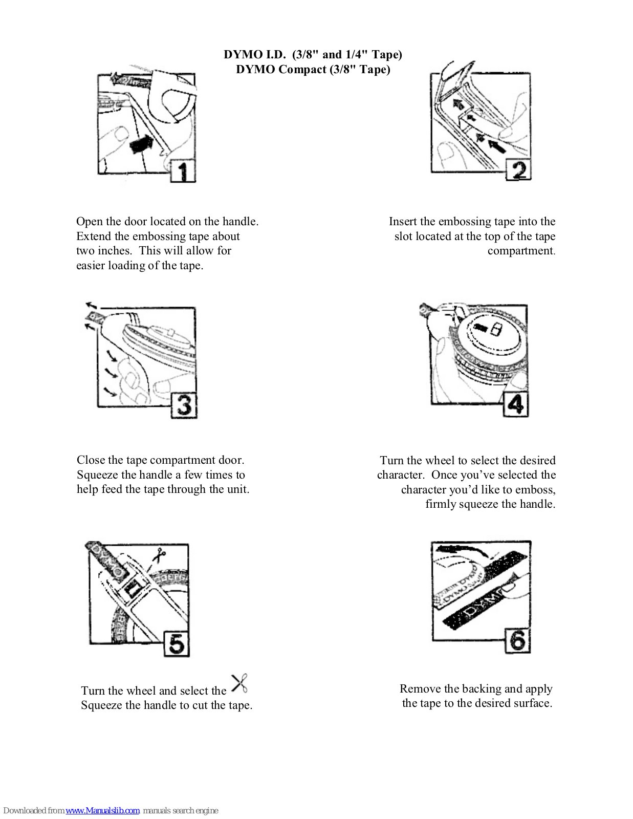 Dymo Compact, DYMO I.D Instruction Manual