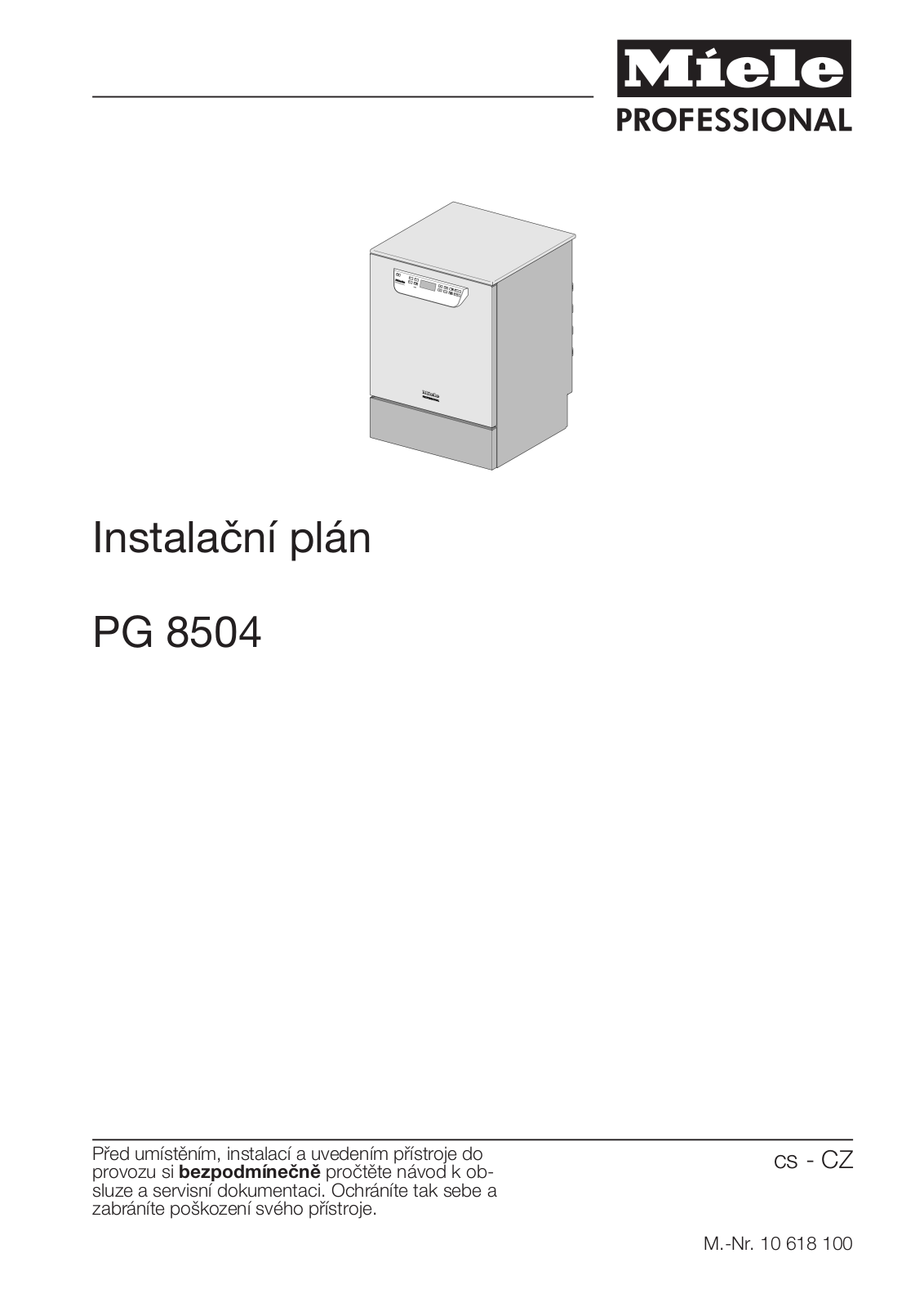 Miele PG 8504 Installation diagram