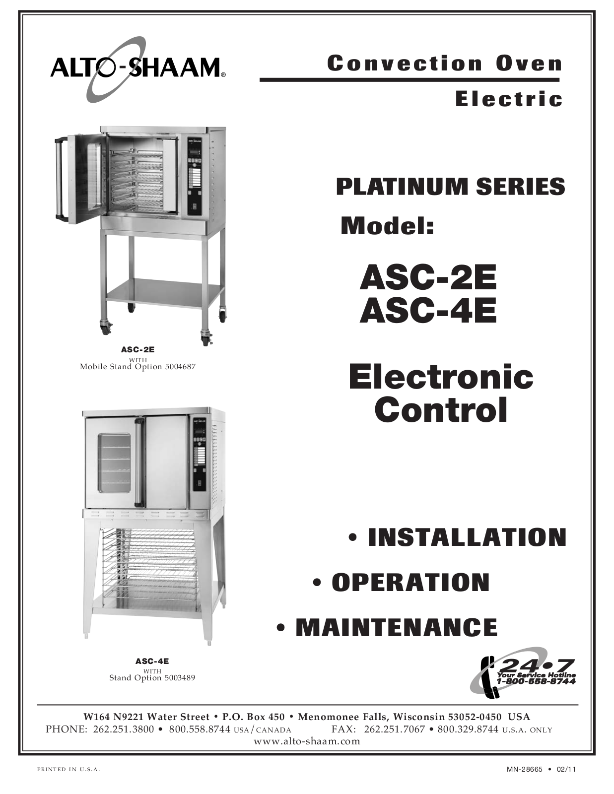 Alto-Shaam ASC-4E User Manual