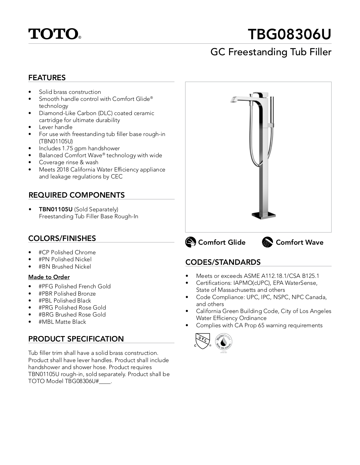 TOTO SBSA1558 Specifications - ManualMachine.com