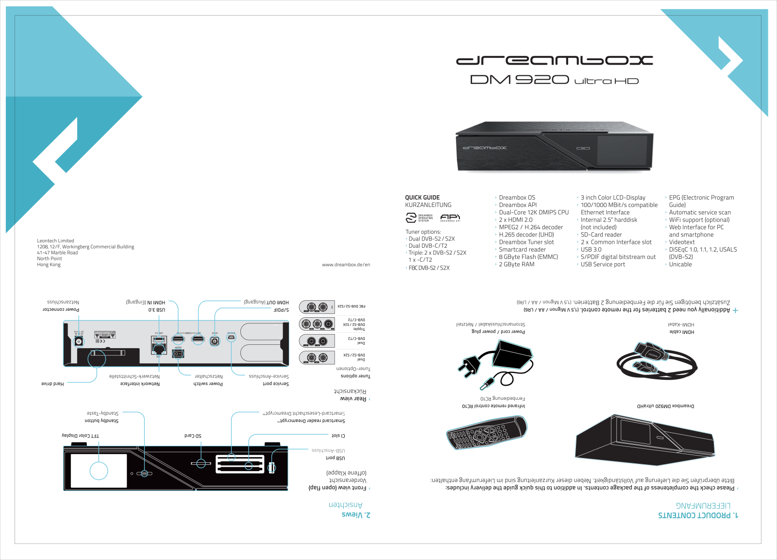 DreamBox DM920 UHD operation manual