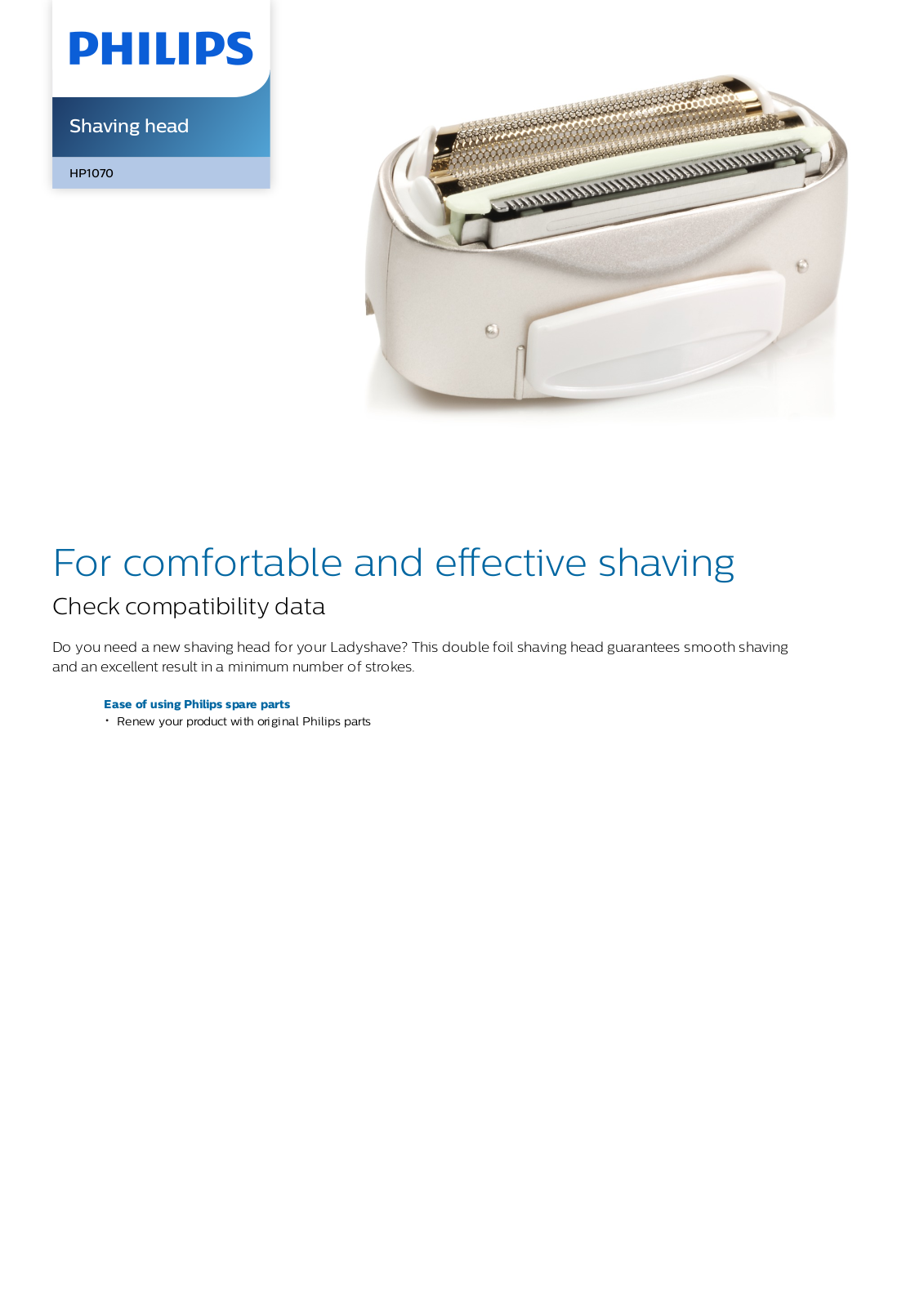 Philips HP1070/01 leaflet - ManualMachine.com