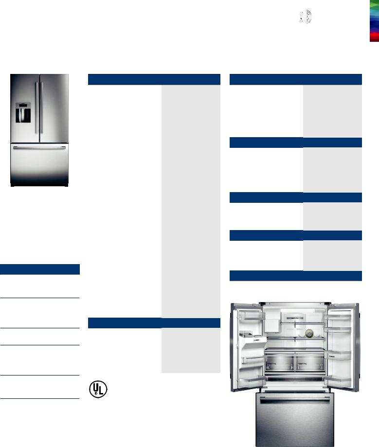 Bosch B26FT50SNS Specification Sheet