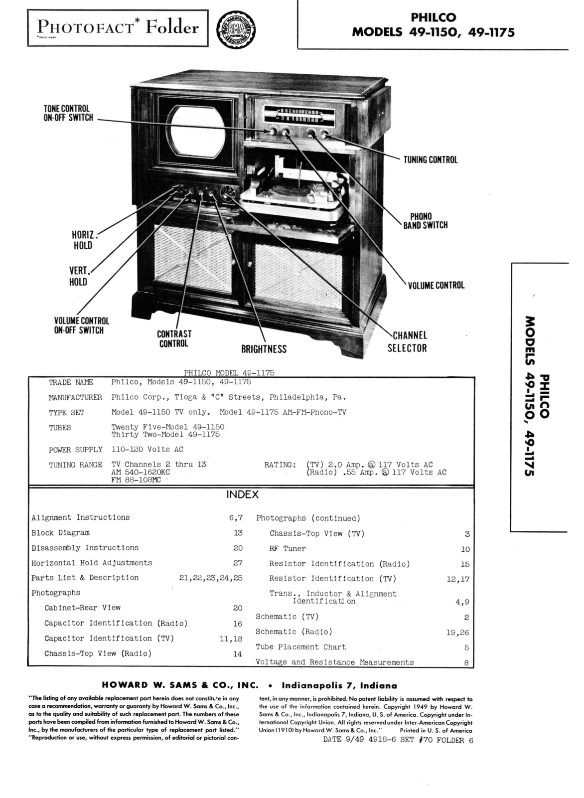 Philco 49 1150, 49 1175 schematic - ManualMachine.com