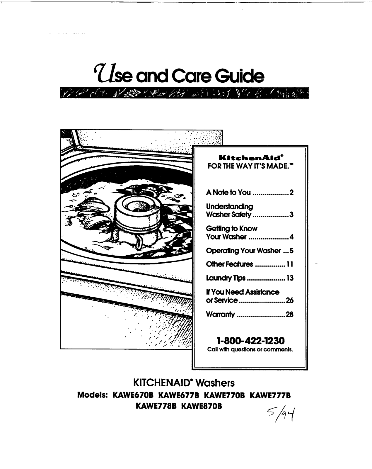 KitchenAid KAWE870B, KAWE670B, KAWE677B, KAWE770B, KAWE777B User Manual