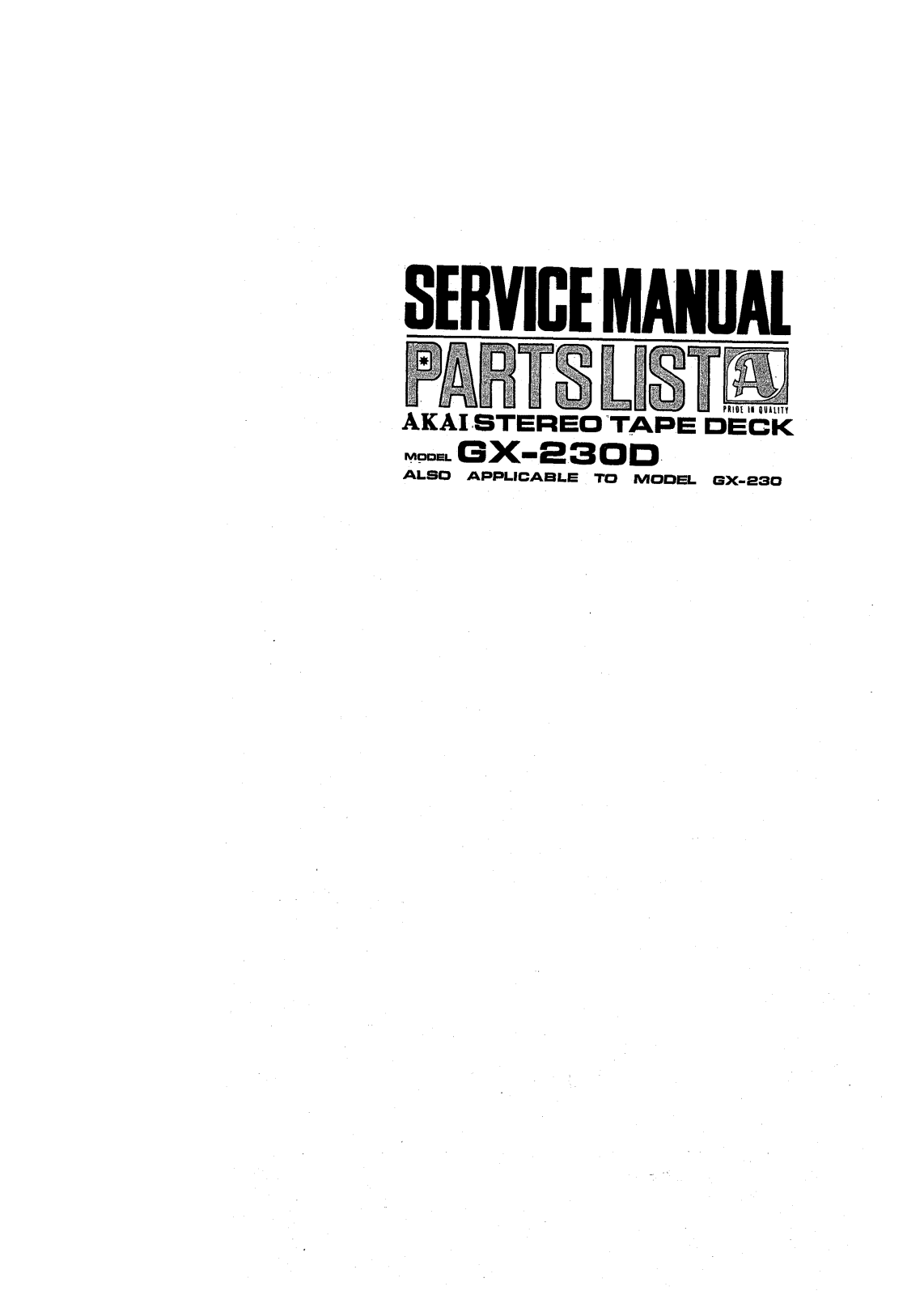 Akai GX-230 Service manual