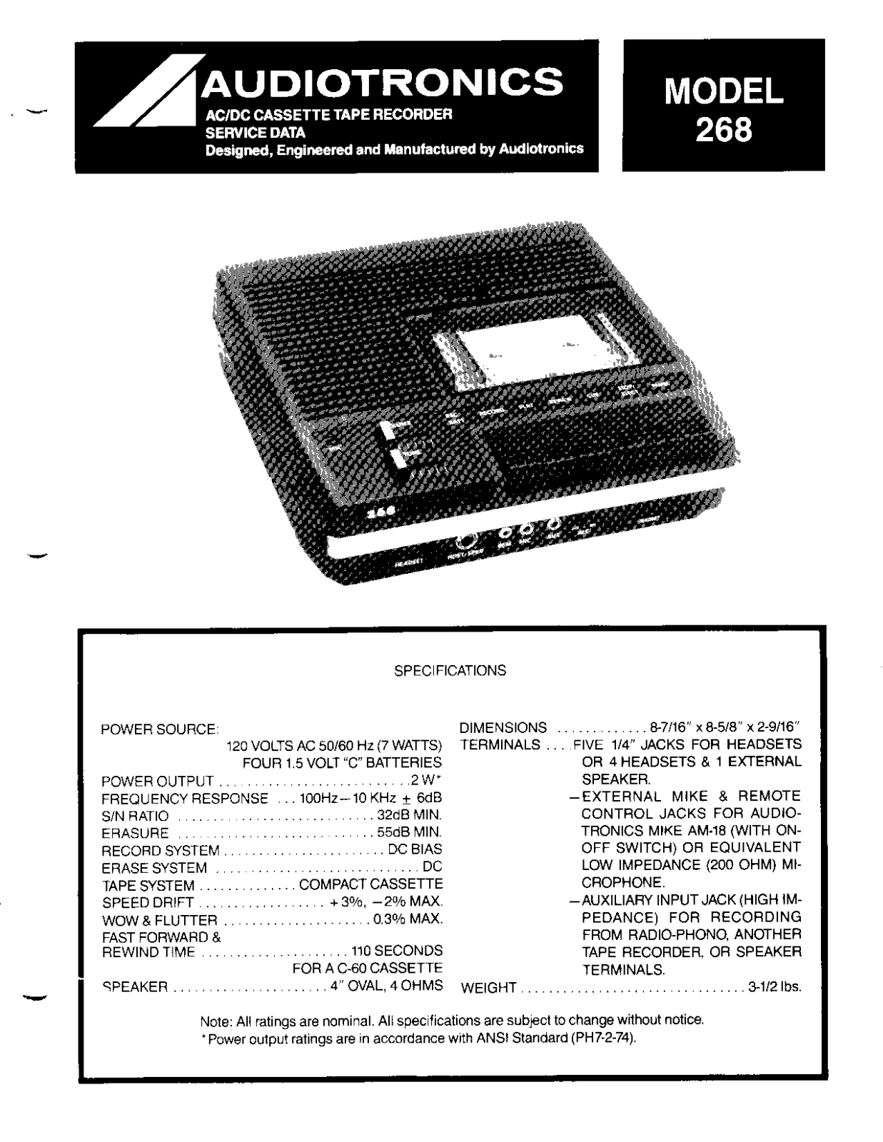Audiotronics 268 User Manual - ManualMachine.com