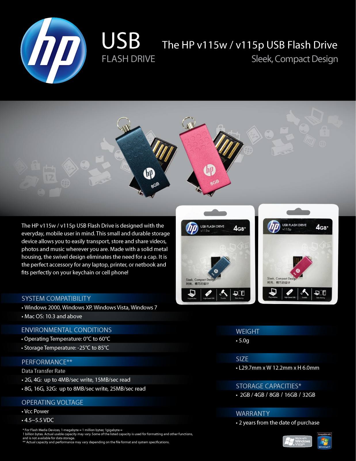 HP v115w Product Information