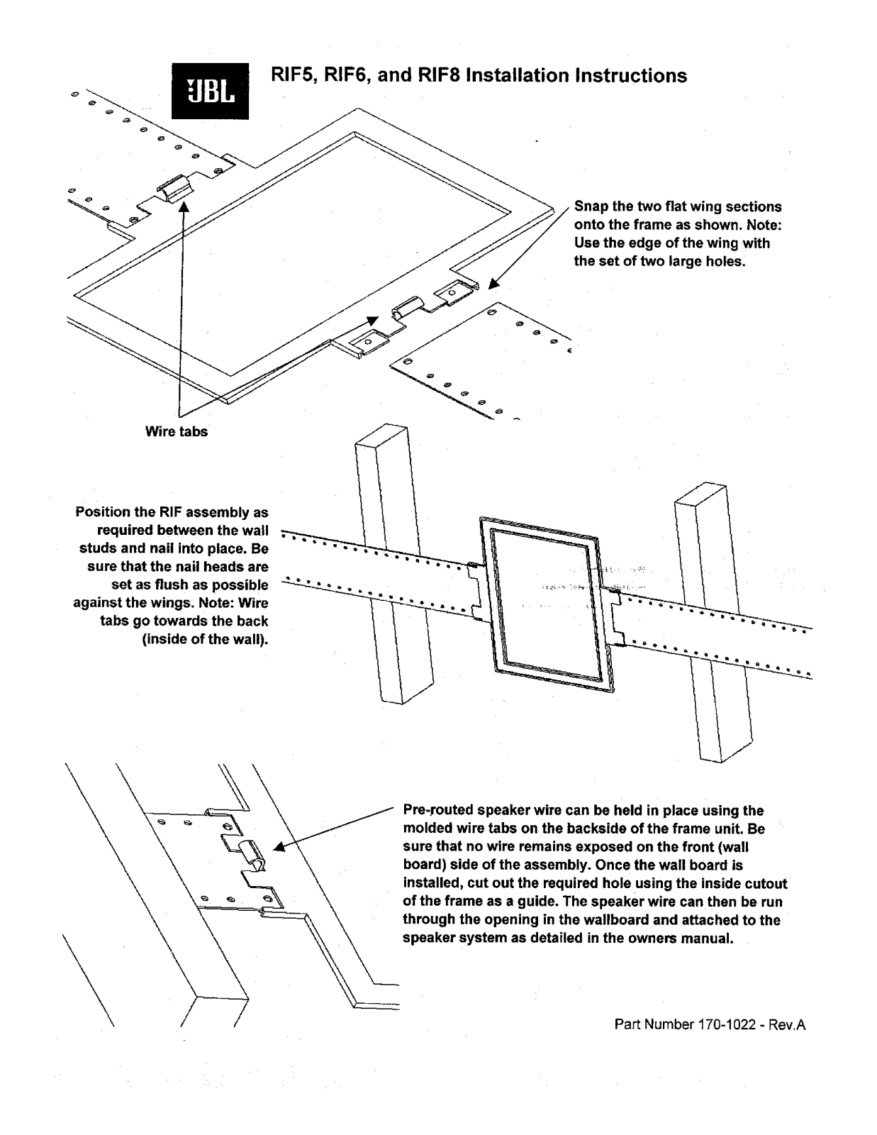 Jbl RIF6, RIF8, RIF5 User Manual