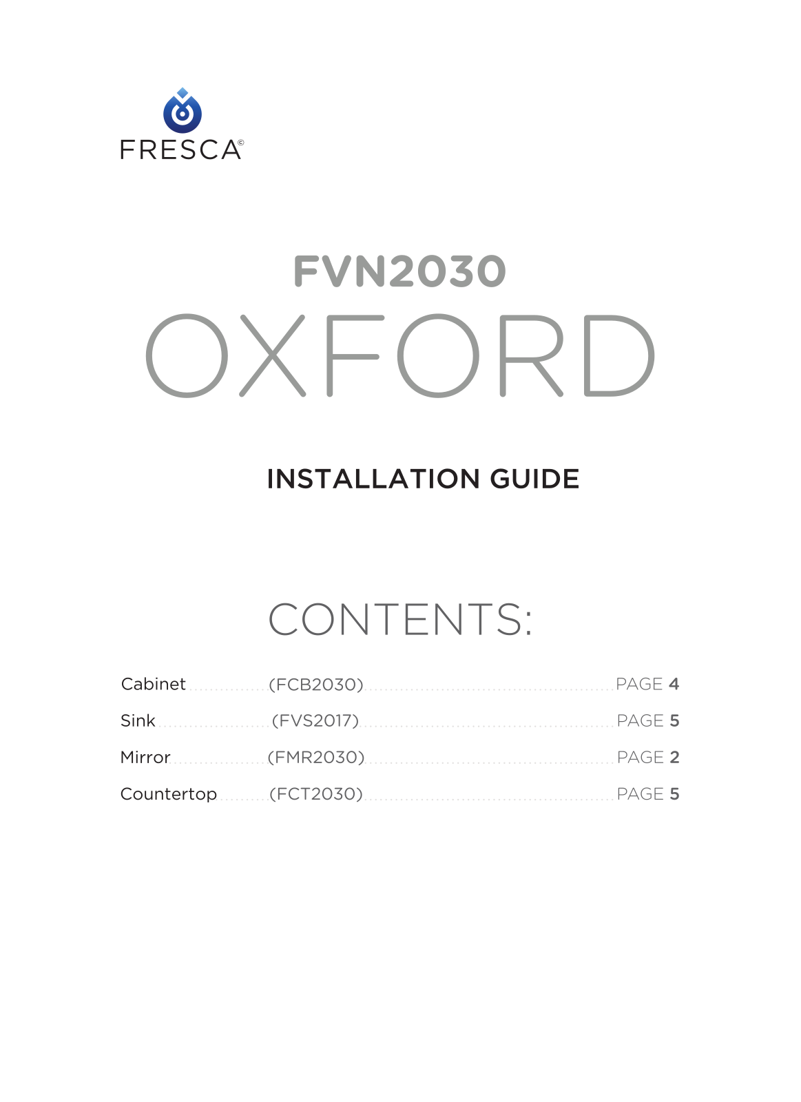 Fresca FCB2030MHCWHU Installation Manual