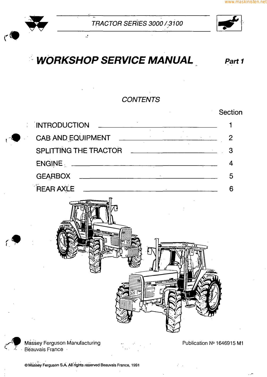 Ferguson 3000, 3100 Repair Manual