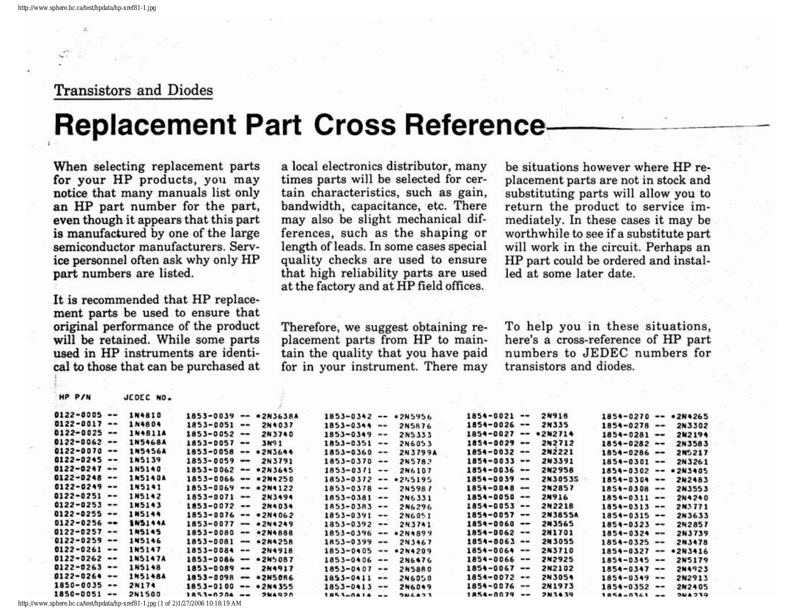 Agilent hp-xref81-1 Datasheet - ManualMachine.com