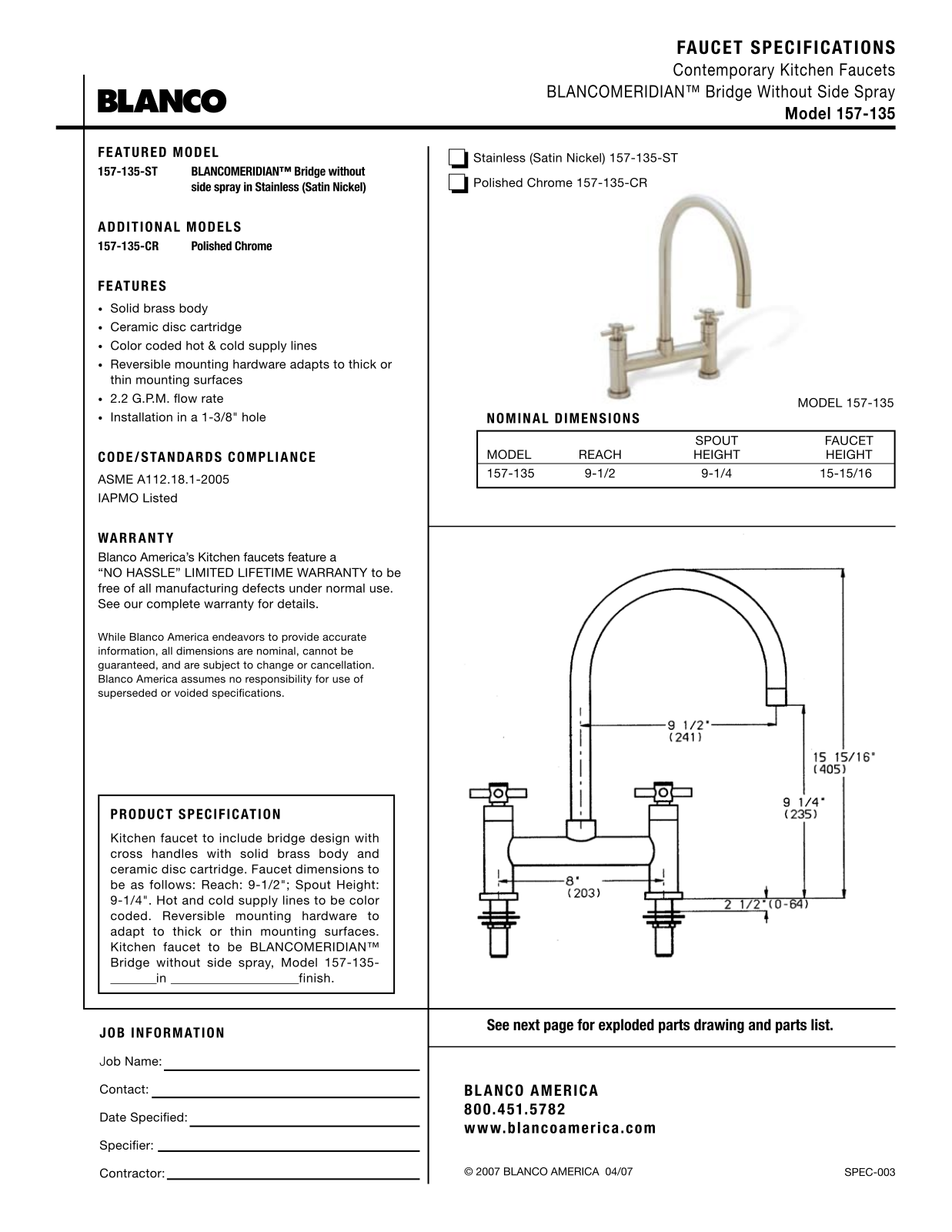 Blanco 157-135 User Manual