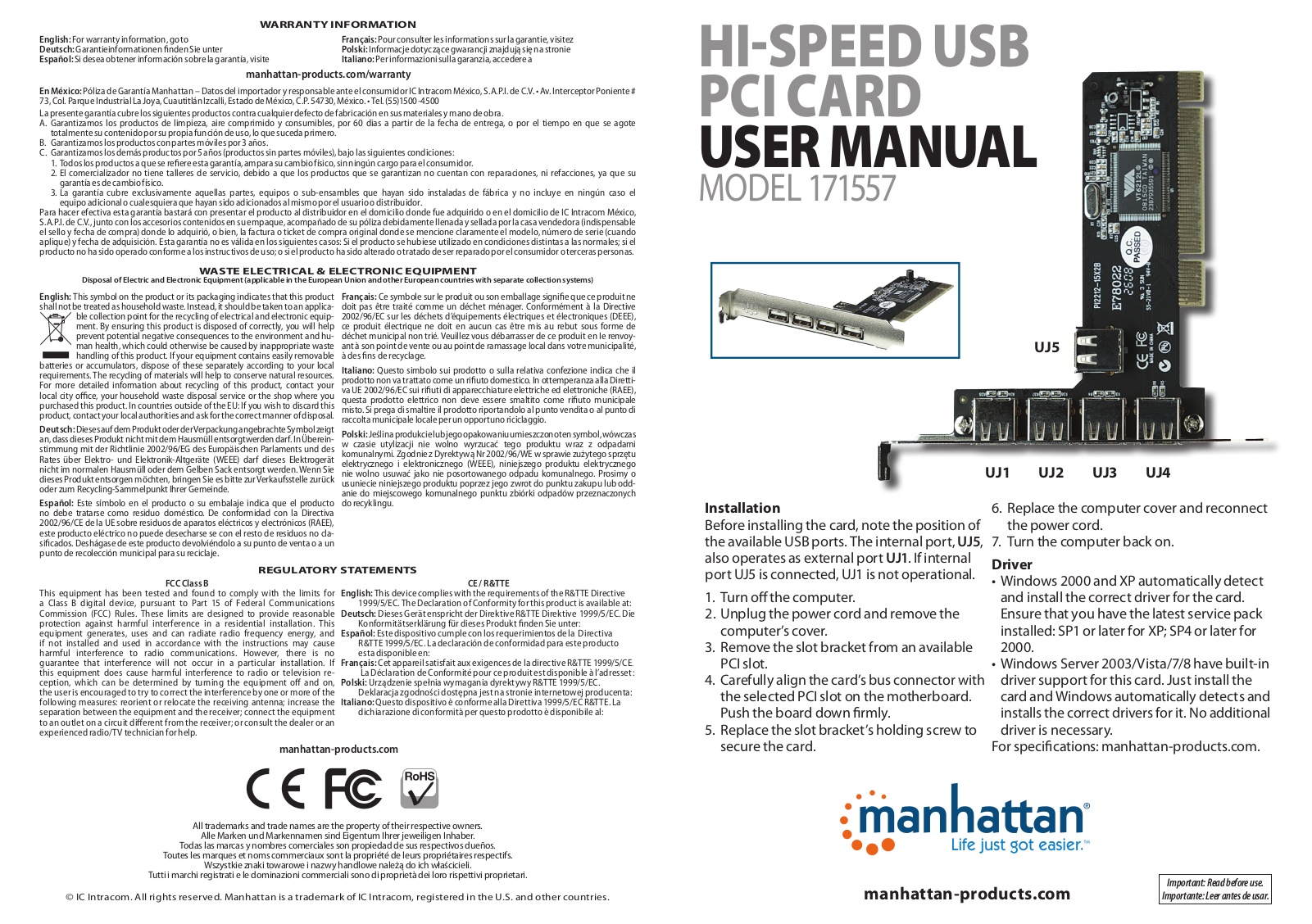 Manhattan 171557 Quick Install