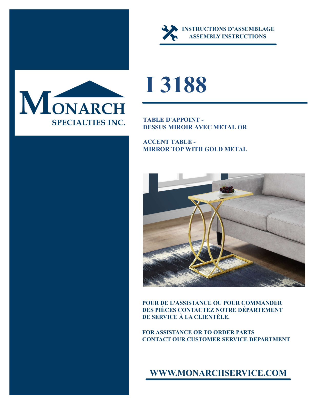 Monarch I3188 Assembly Guide - ManualMachine.com