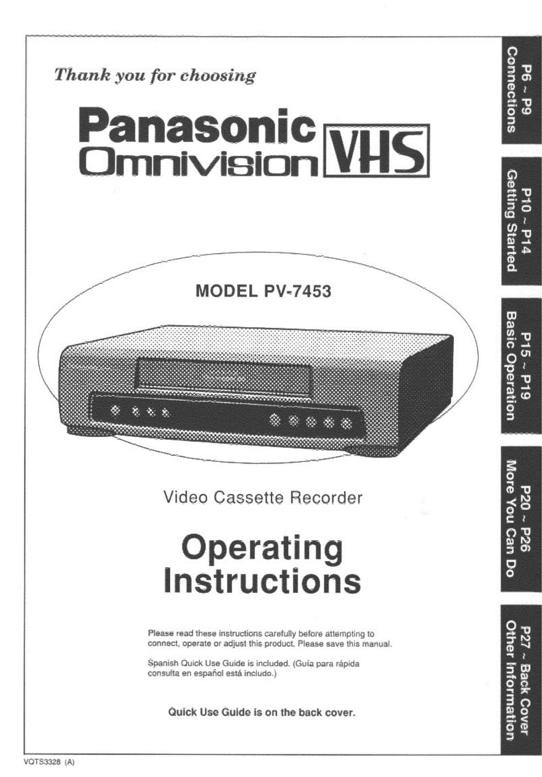 Panasonic PV-7453 User Manual