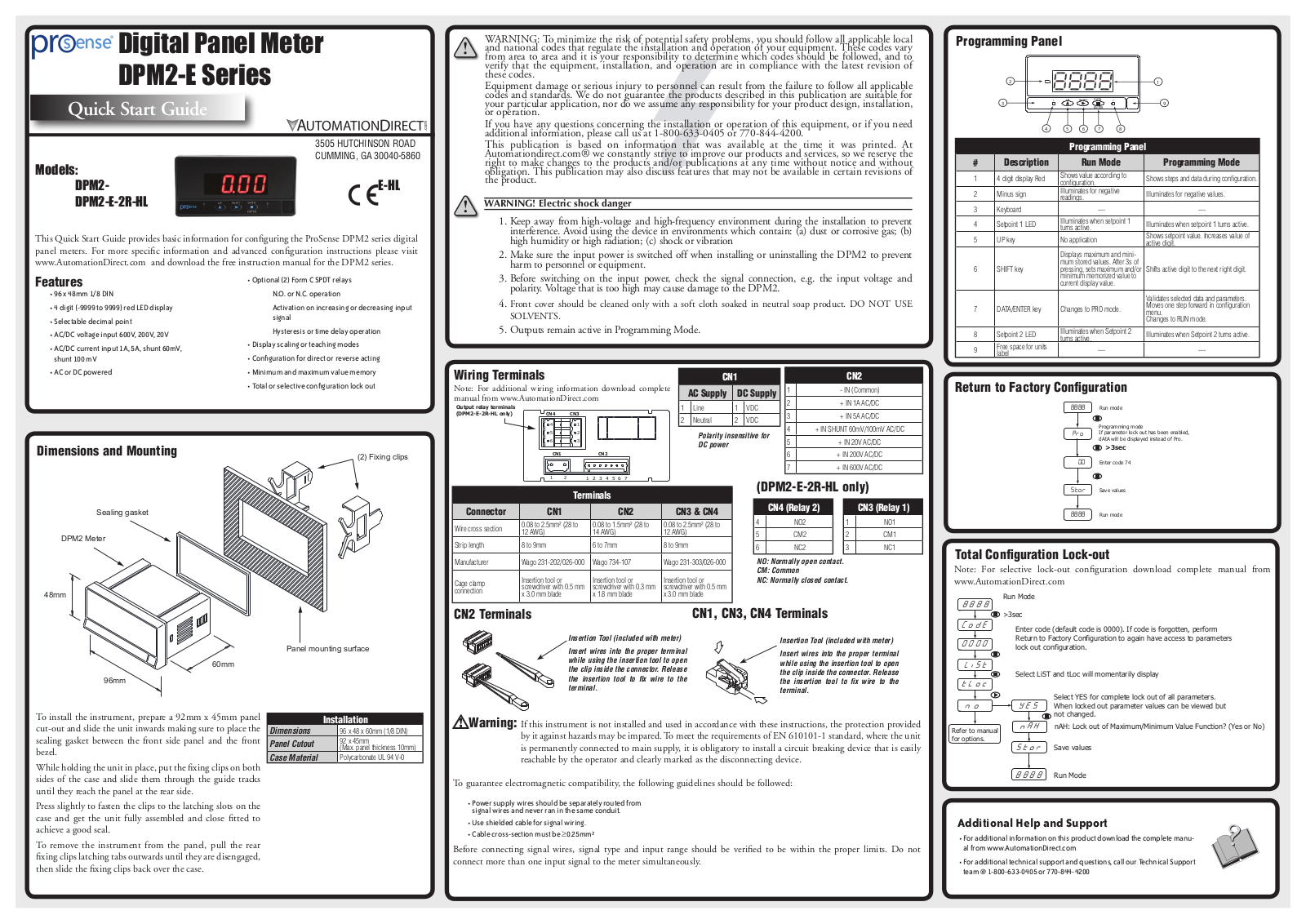 Automationdirect DPM2-E Quick Start Guide