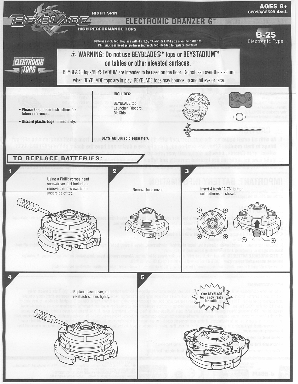 HASBRO Beyblade Electronic Dranzer G B25 User Manual