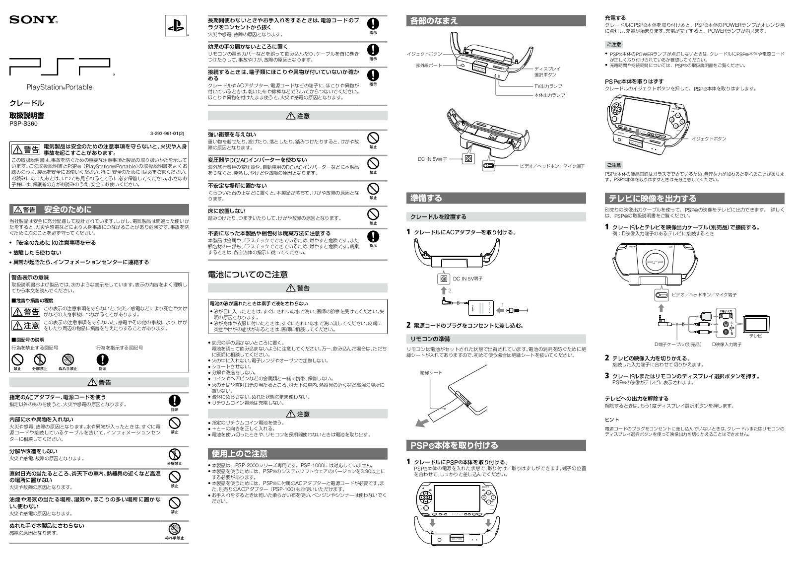 SONY PSP-S360 User Manual