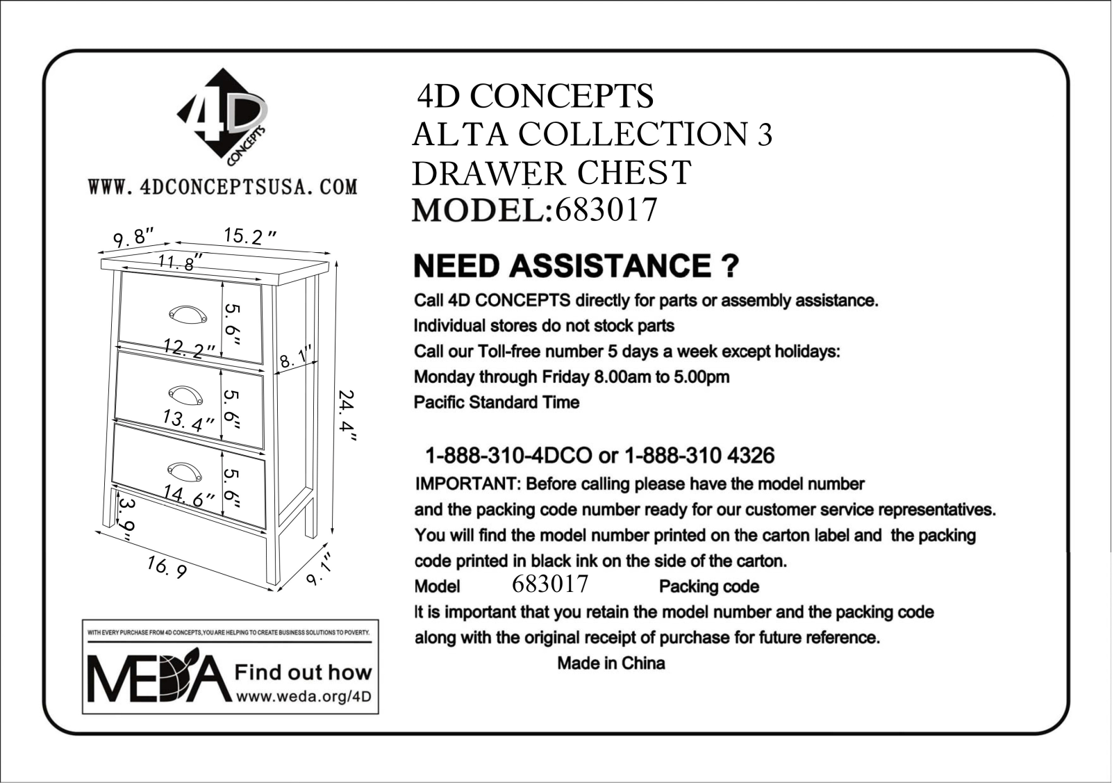 4D Concepts FDC10079 w - ManualMachine.com