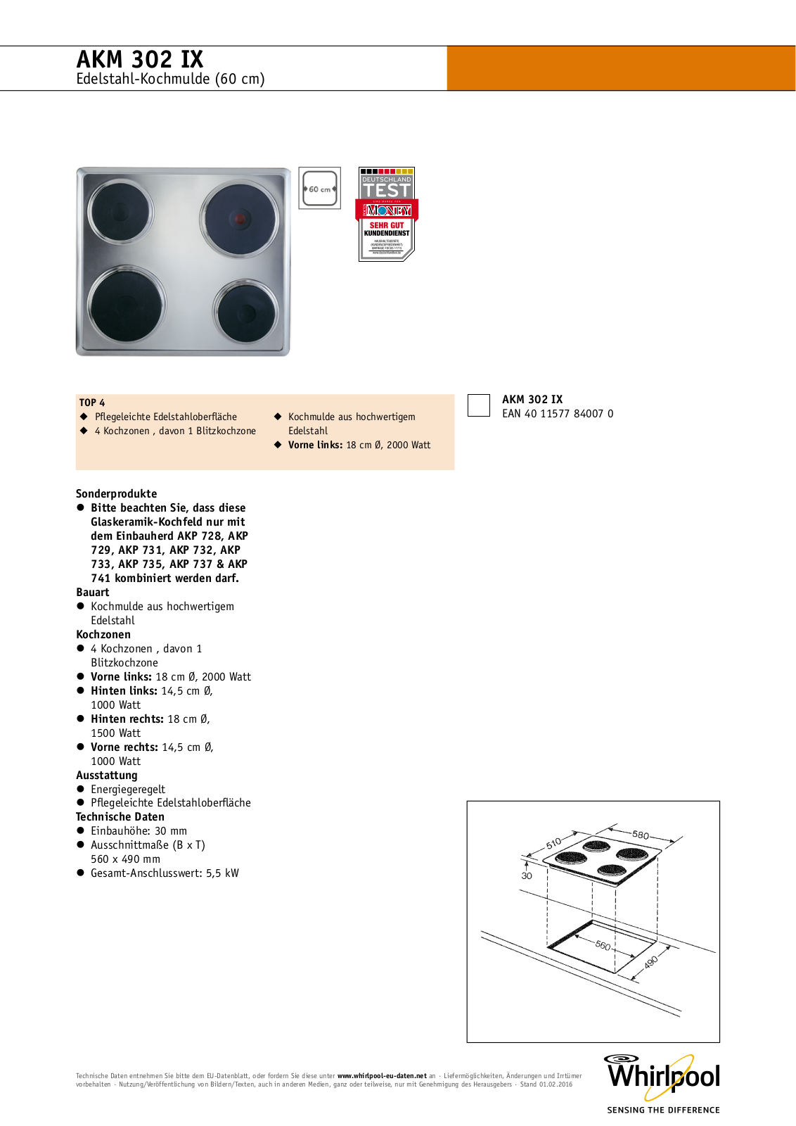 Whirlpool AKM 302 IX User Manual