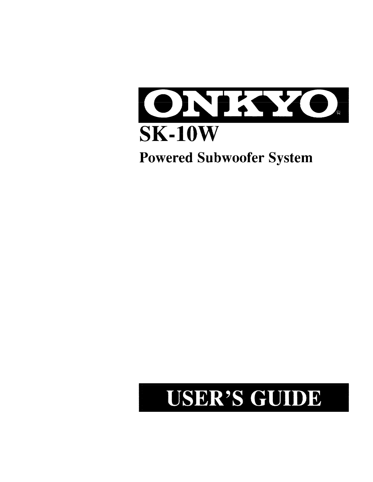 Onkyo SK-10W Instruction Manual