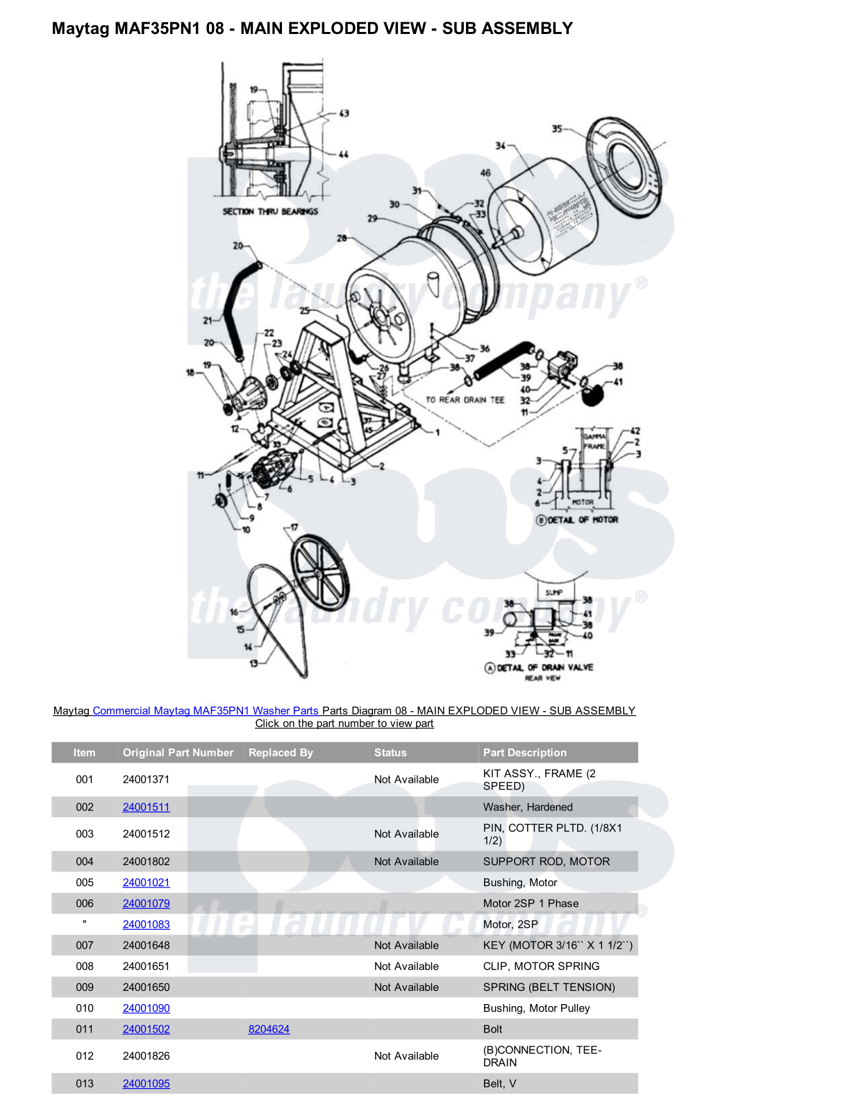 Maytag MAF35PN1 Parts Diagram