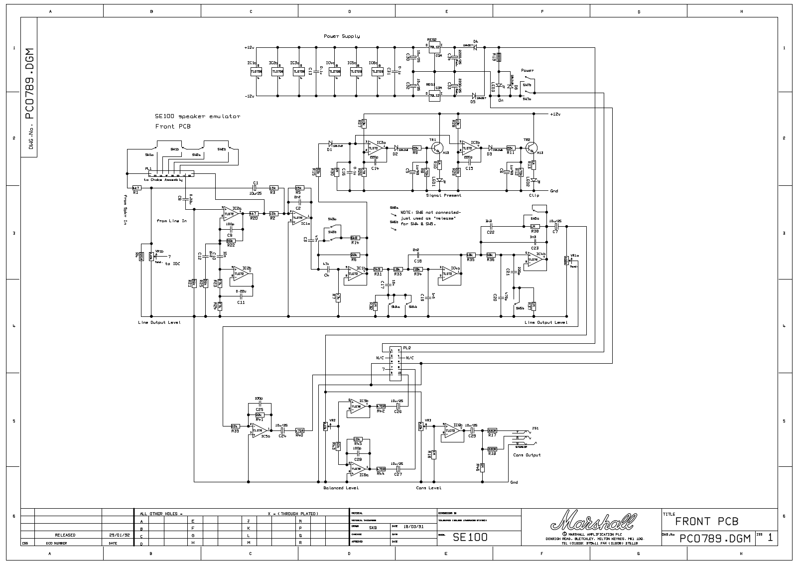 Marshall se100 schematic