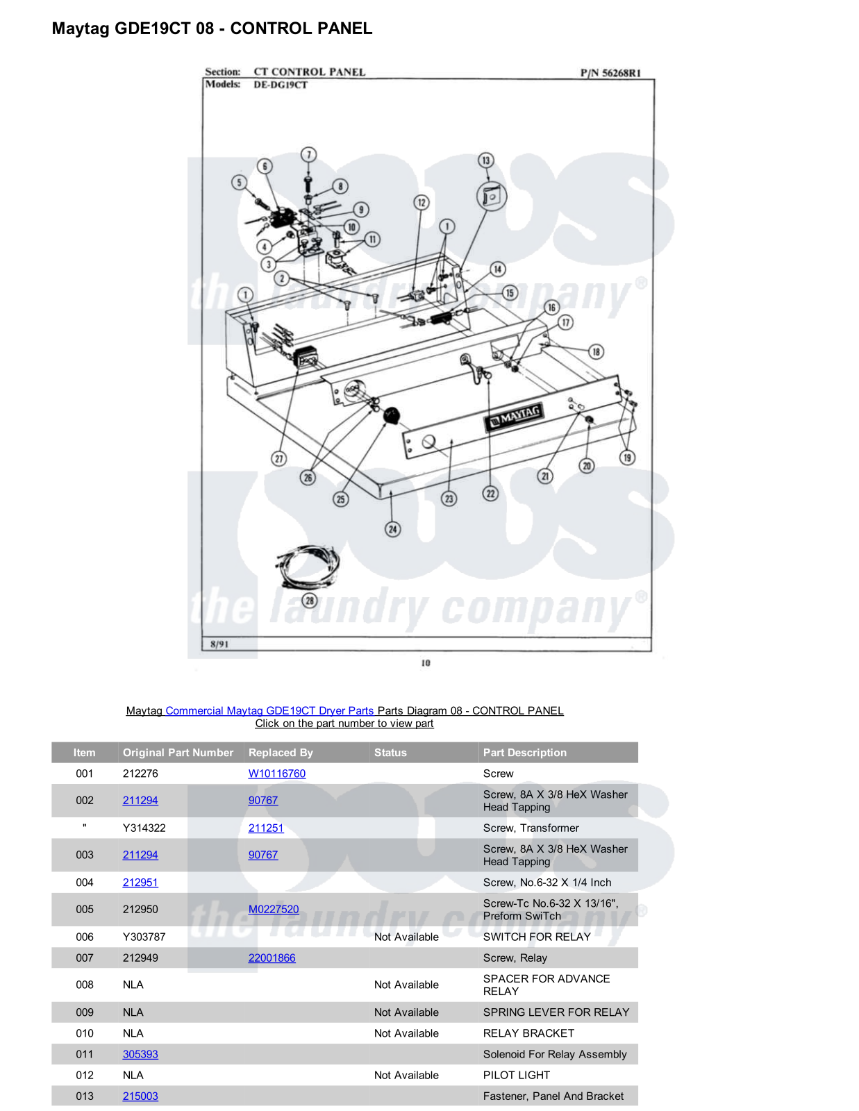 Maytag GDE19CT Parts Diagram