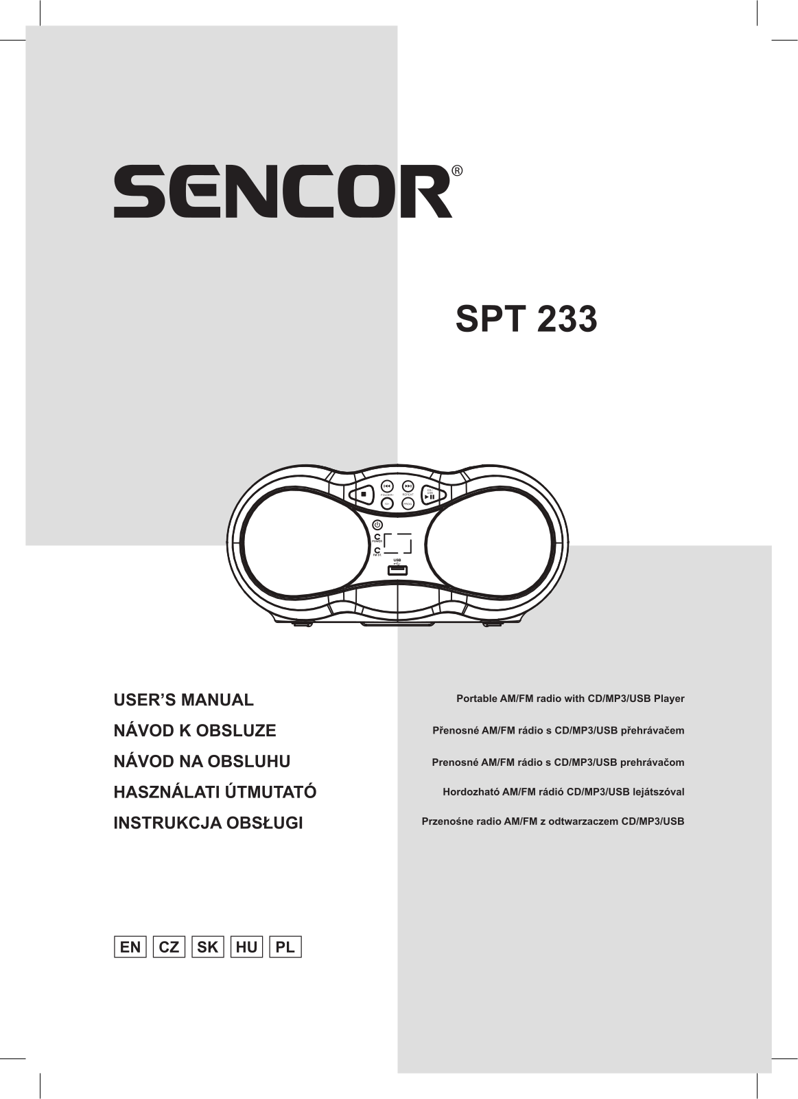 Sencor SPT 233 Operating Instructions