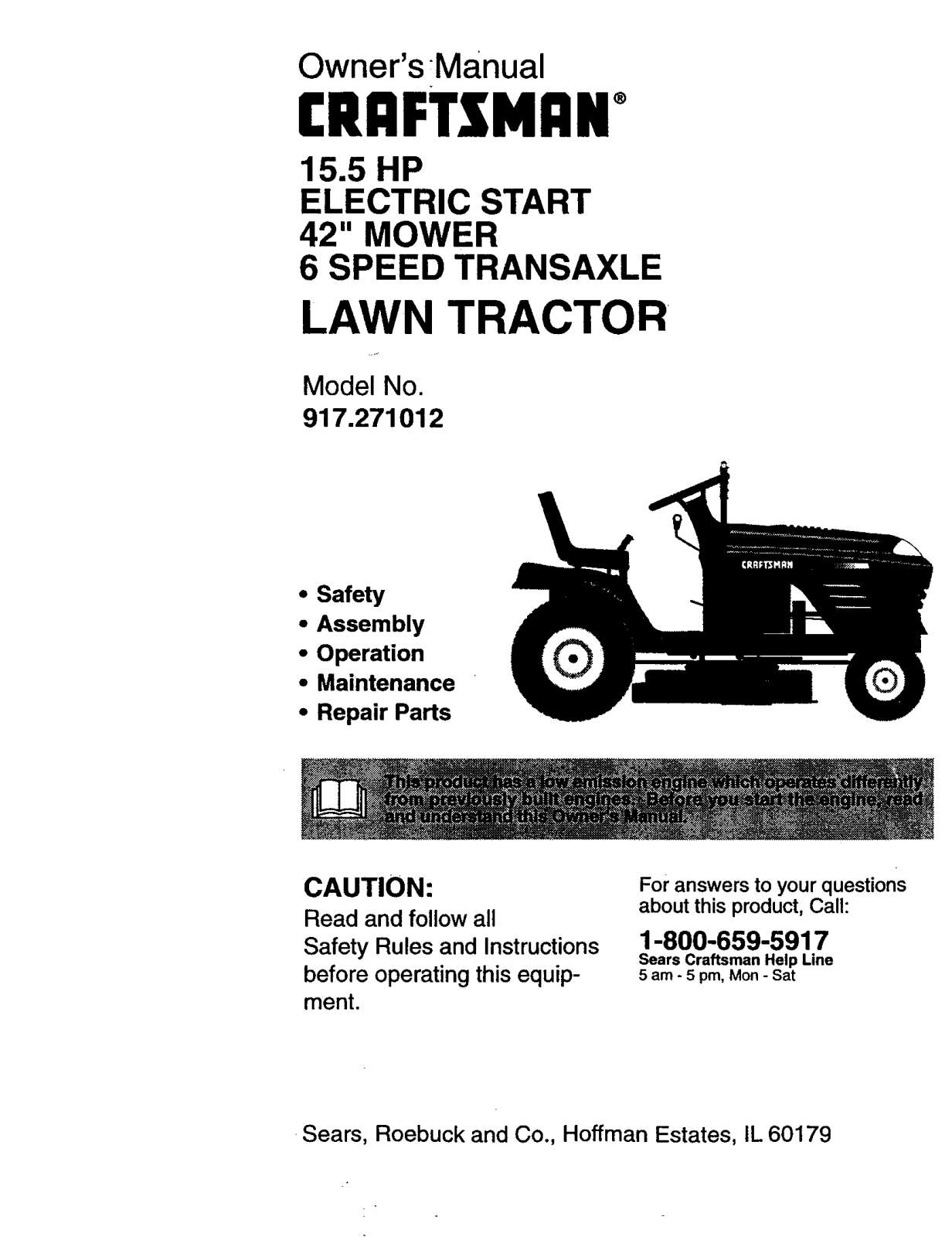 Craftsman 917271012 Owner’s Manual