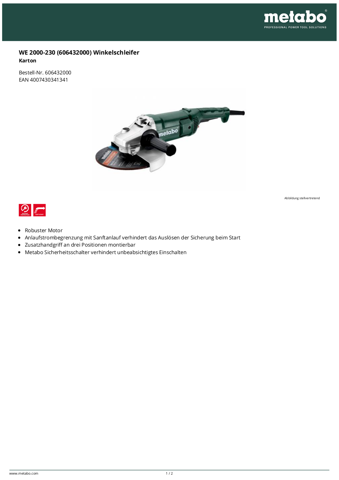 Metabo WE 2000-230 User Manual