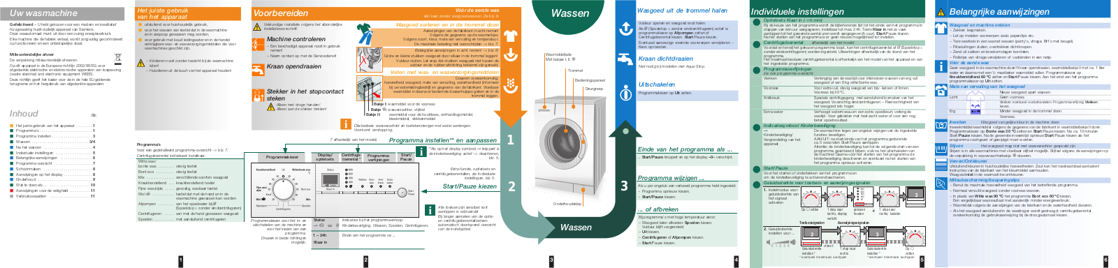 Siemens WM16E360NL User manual