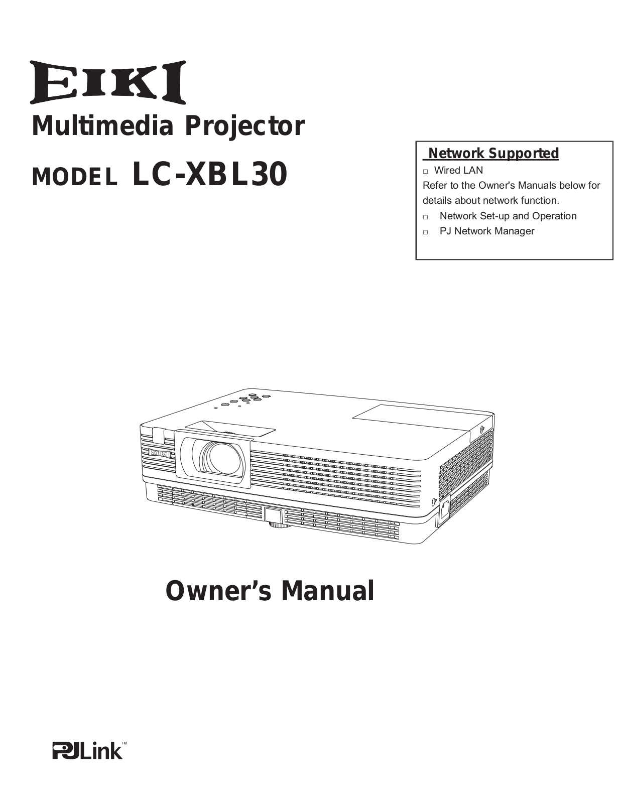 Eiki LC-XBL30 User Manual