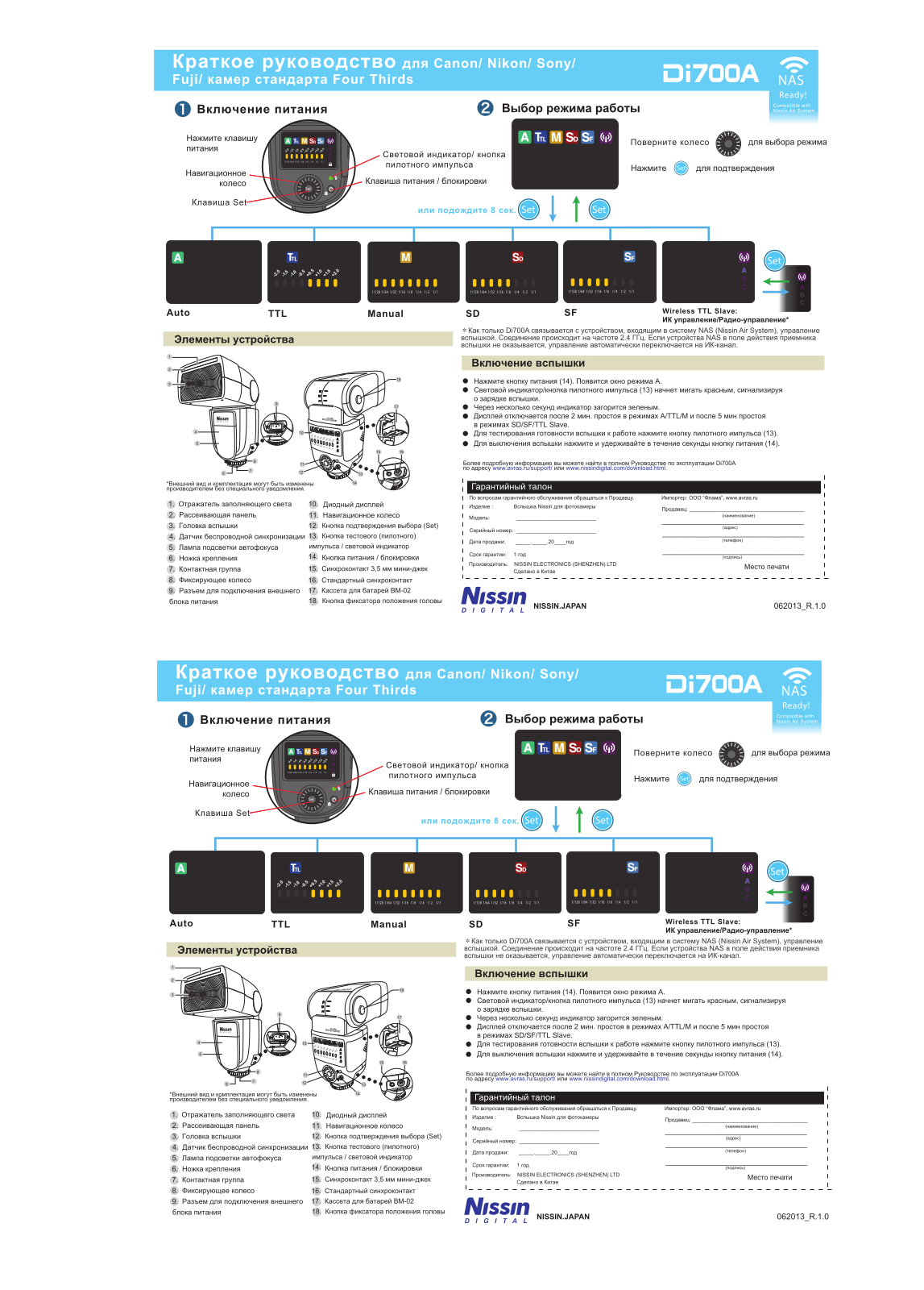 Nissin Di700A Nikon User Manual