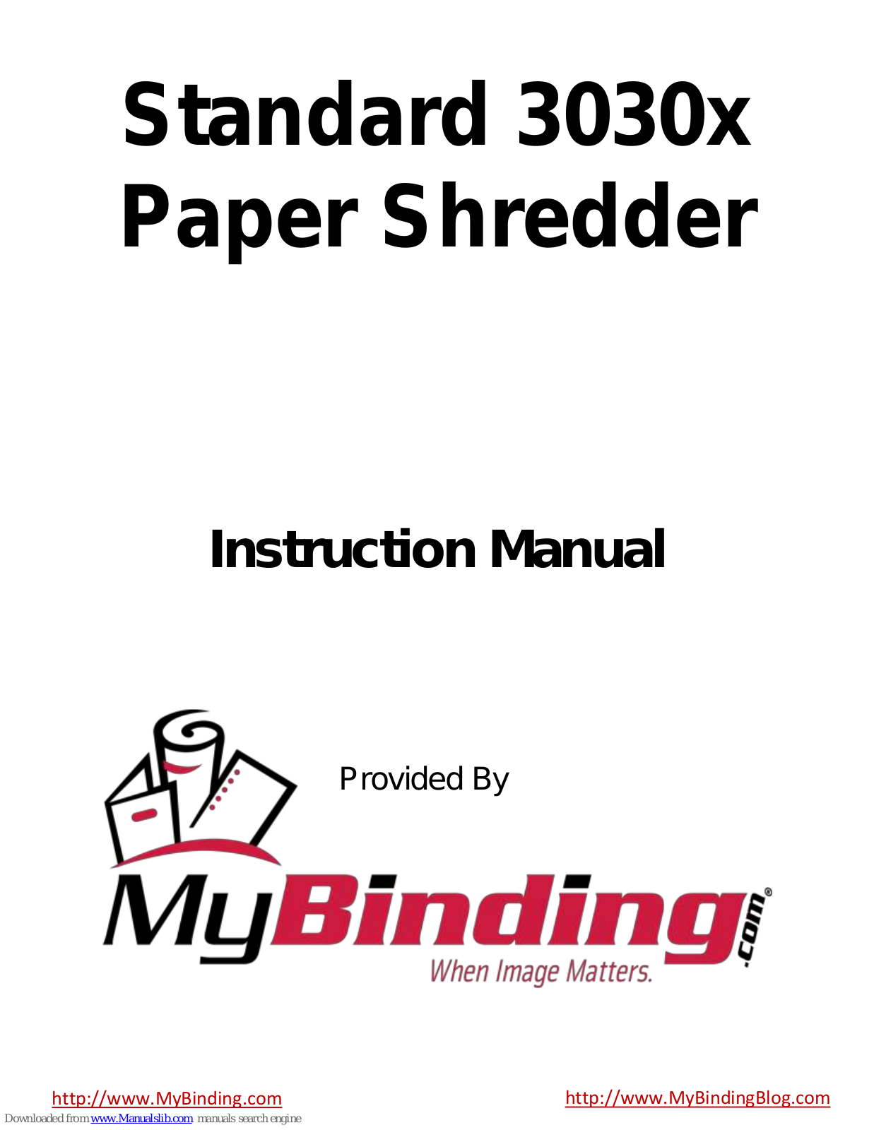 MyBinding Standard 3030x Instruction Manual