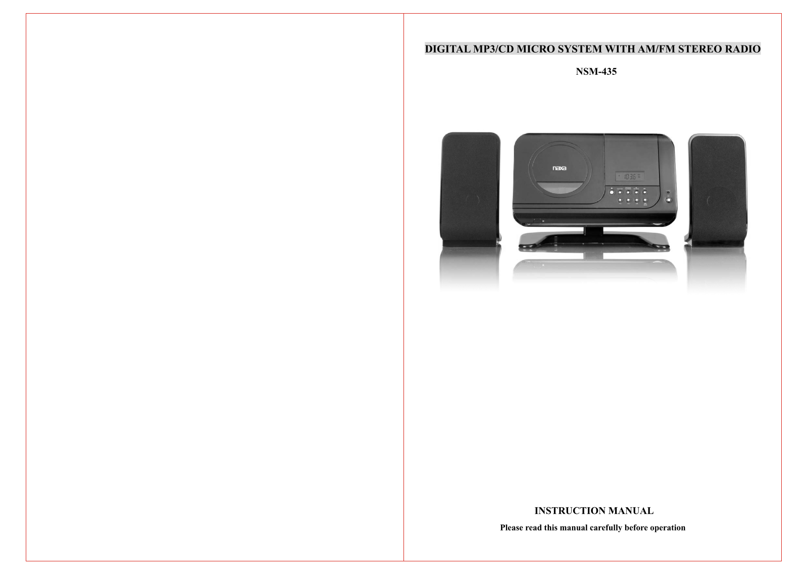 Naxa NSM-435 User Manual