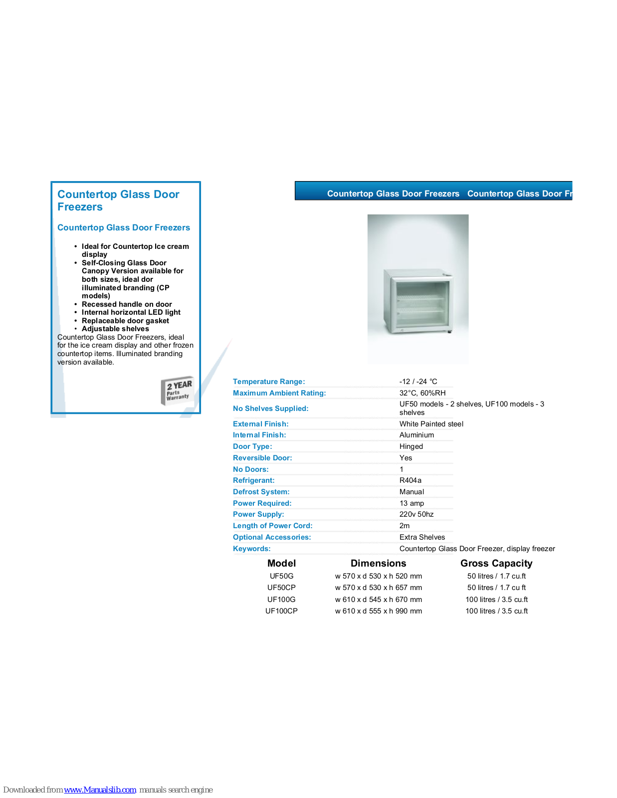 VALERA UF50G, UF10CP, UF50CP, UF100CP Datasheet