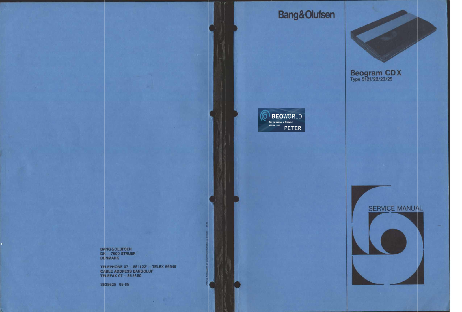 Bang and Olufsen Beogram CDX Service manual